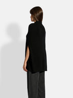 Capa Cuello Redondo Cordón Ajustable Miamar - 100% Cachemira 2 Hilos - Negro - Mujer