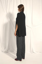 Crew-Neck Cape with Drawstring - Miamar - Black