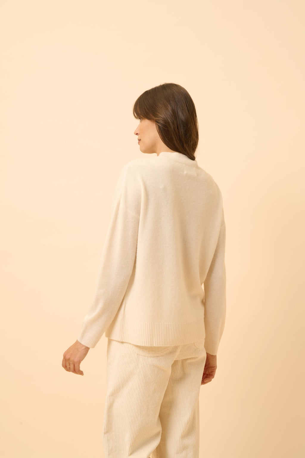 Just Cashmere - Jersey Cuello Redondo - Kayla - Marfil
