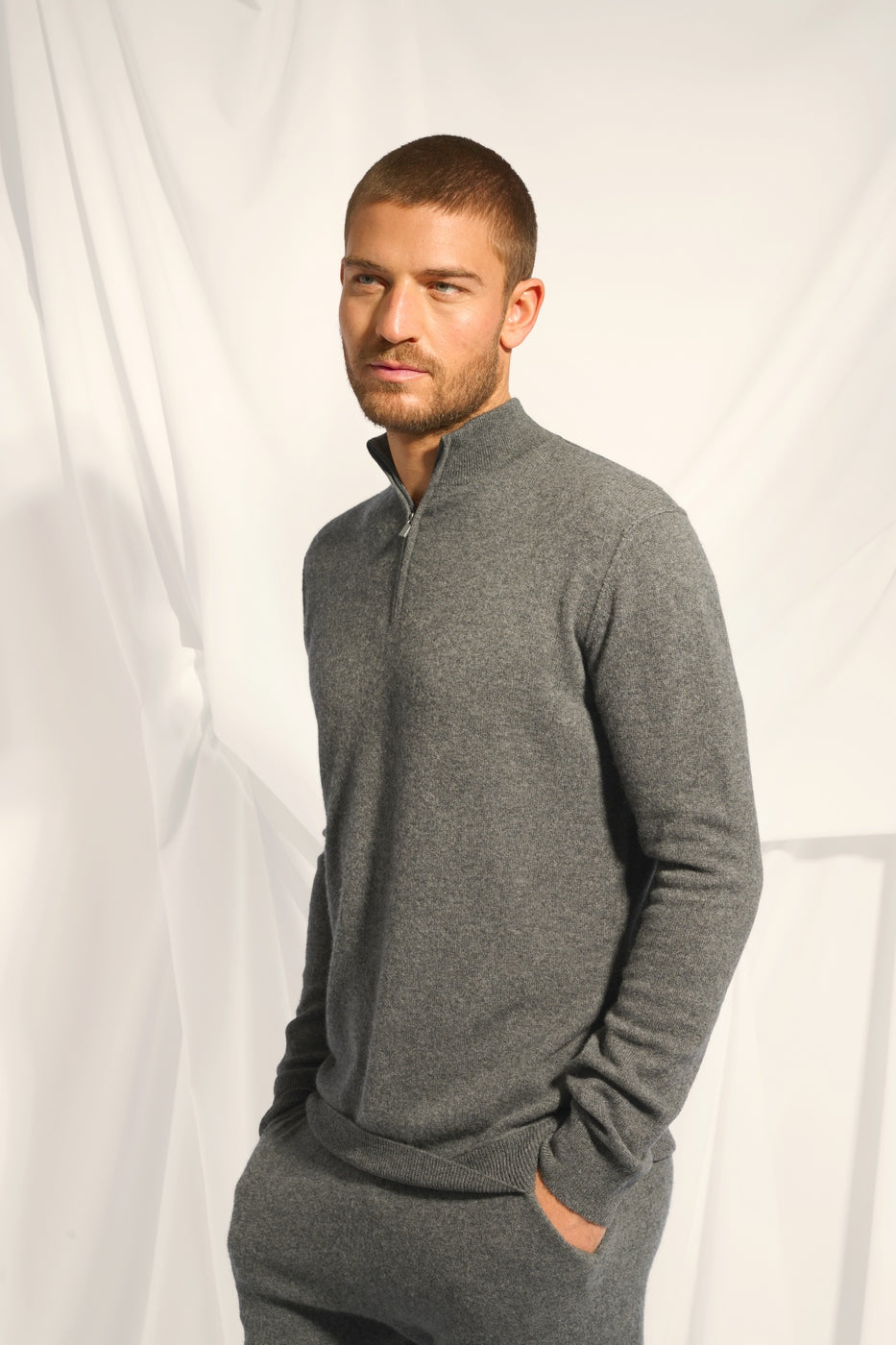 Jersey con Cremallera - Nour - Anthracite Chiné