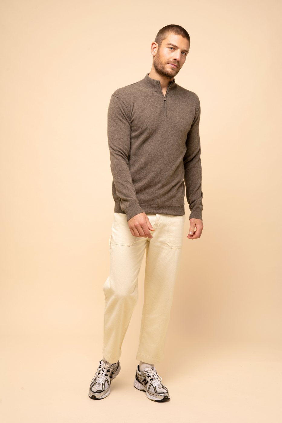 Pull Camionneur - Nour - Taupe Chiné