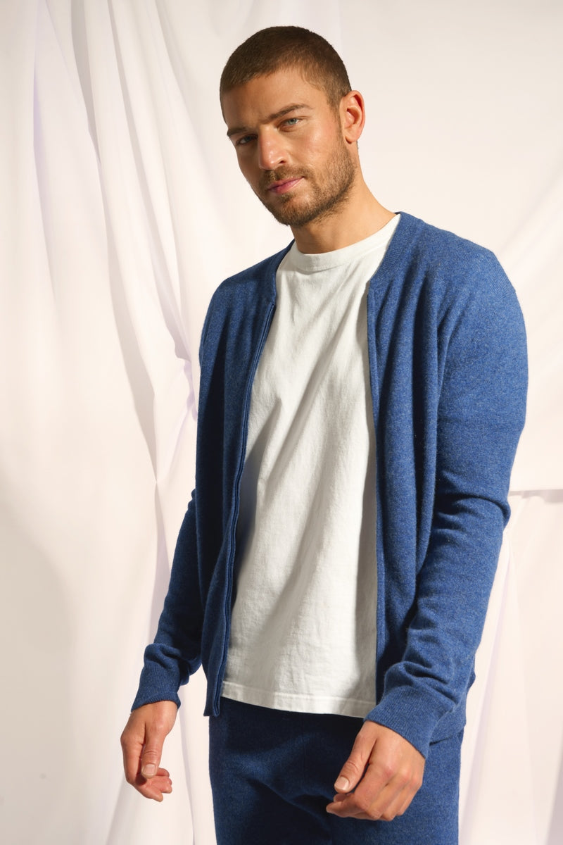 Gilet Zippé Col Mao - Polnoon - Océan Chiné