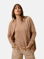 Gilet Zippé Col Mao Ervie - Camel Chiné