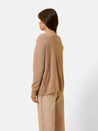 Gilet Zippé Col Mao Ervie - Camel Chiné