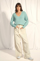 Pull Col V - Birse - Aqua Chiné