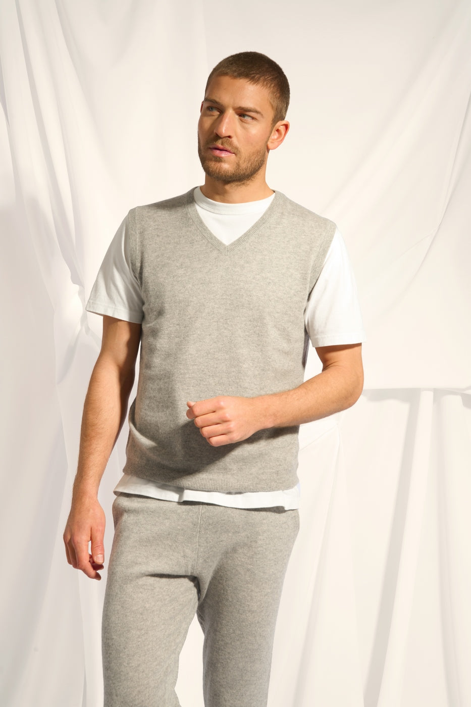 Débardeur Col V - Corki - Nuage Chiné