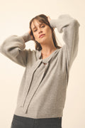 Jersey con Cuello Lazadade Noty - Nuage Chiné - 100% Cachemira 2 Cabos - Punto Inglés - Mujer