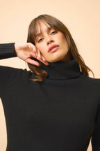 4-Ply Roll-Neck Jumper - Lucie - Black
