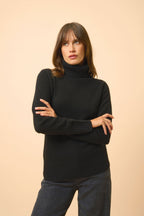 4-Ply Roll-Neck Jumper - Lucie - Black
