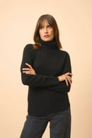 Jersey Cuello Alto 4 Hilos - Lucie - Negro