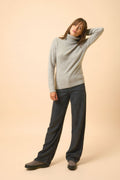 Pull Col Roulé 4 Fils Lucie - 100% Cachemire 4 Fils - Nuage Chiné - Femme