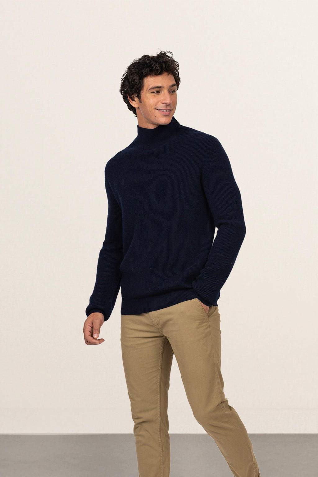 High-Neck Jumper - Eva - Navy
