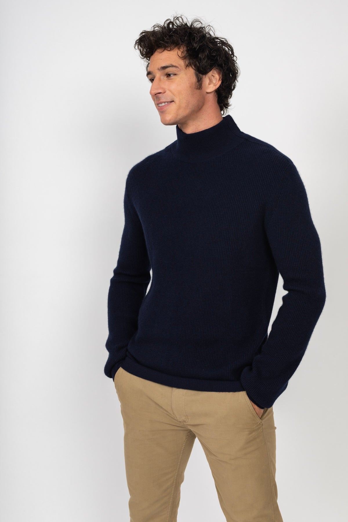 High-Neck Jumper - Eva - Navy