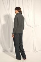 4-Ply Roll Neck Jumper - Romane - Anthracite Marl