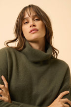 Jersey Cuello Vuelto 4 Hilos - Romane - Caqui