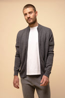 Gilet Zippé Col Montant Lilou - Anthracite Chiné