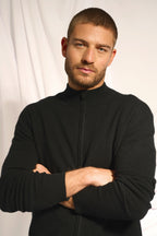 Chaqueta con cremallera y cuello alto Lilou - Negro