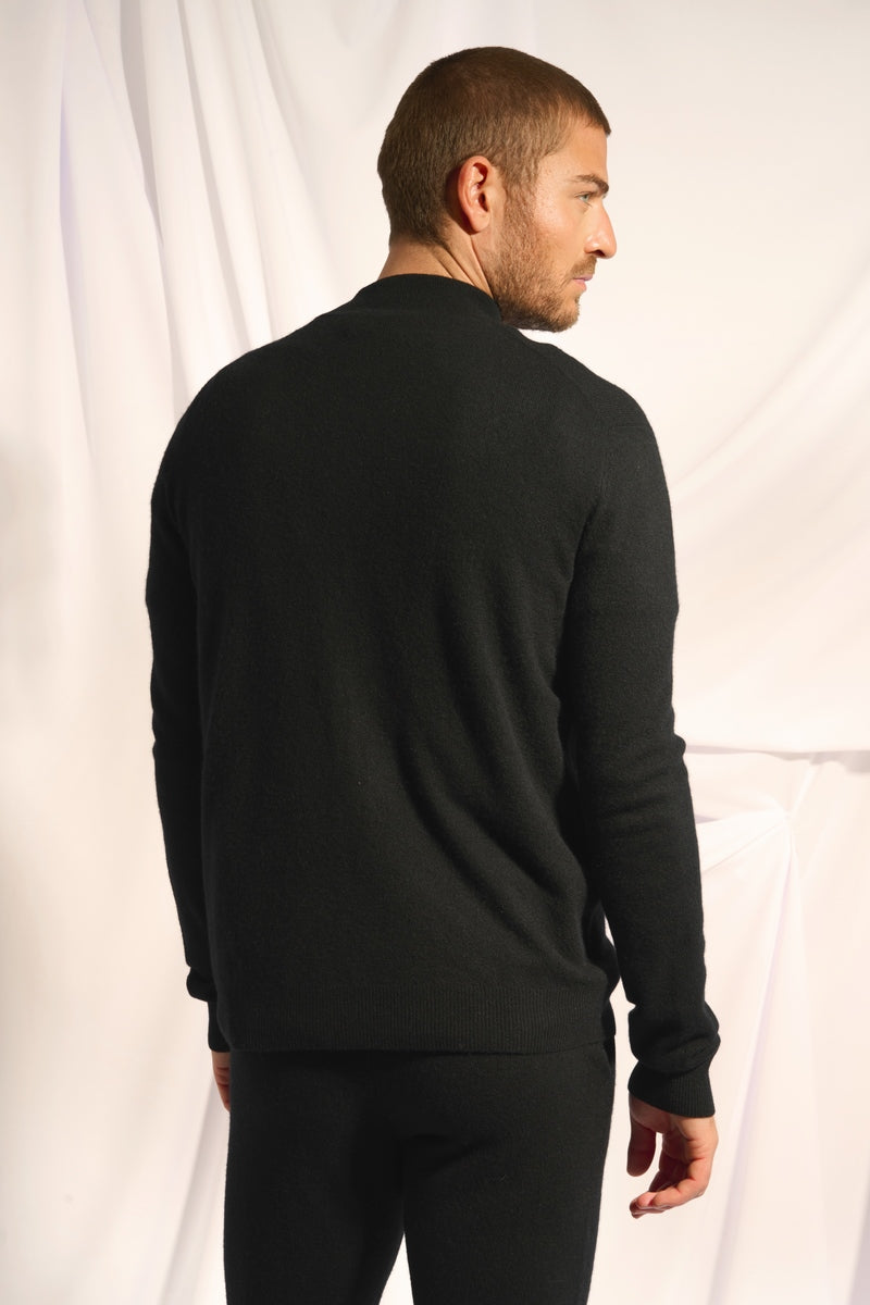 Chaqueta con cremallera y cuello alto Lilou - Negro