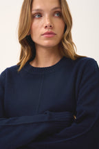 Pull Col Rond 4 Fils - Emma - Navy