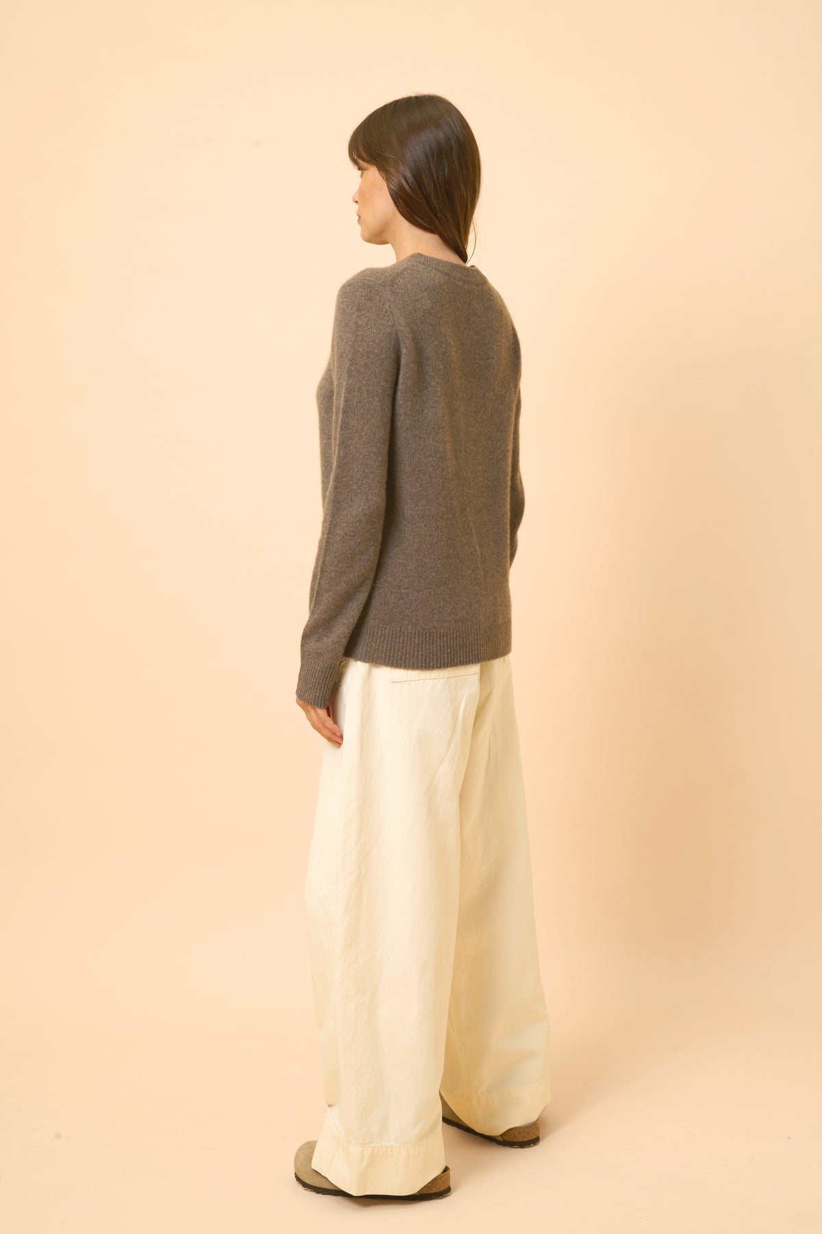 Pull Col Rond 4 Fils - Lexini - Taupe Chiné
