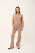 Pull Col Rond 4 Fils - Emma - Camel Chiné