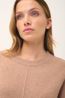 Pull Col Rond 4 Fils - Emma - Camel Chiné