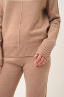 Pull Col Rond 4 Fils - Emma - Camel Chiné