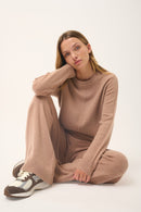 Pull Col Rond 4 Fils - Emma - Camel Chiné