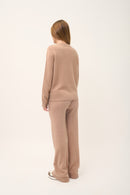 Pull Col Rond 4 Fils - Emma - Camel Chiné