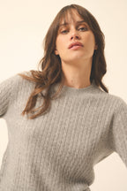 Pull Col Rond - Jade - Nuage Chiné