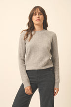 Pull Col Rond - Jade - Nuage Chiné