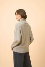 4-Ply Roll Neck Jumper - Louise - Anthracite Marl
