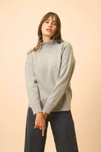 4-Ply Roll Neck Jumper - Louise - Anthracite Marl