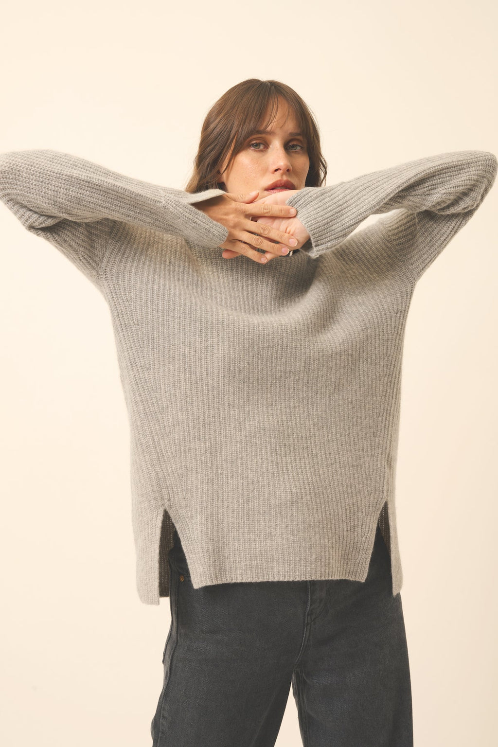 4-Ply Roll-Neck Jumper - Louise - Nuage Chiné