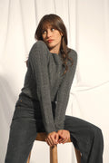 Jersey Cuello Redondo 4 Cabos Alice - 100% Cachemira 4 Cabos - Antracita Vigoré - Mujer