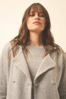 Veste Boutonnée Col Tailleur 4 Fils Chloe - 100% Cachemire 4 Fils - Nuage Chiné - Femme