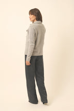 Chaqueta Abotonada Cuello Sastre 4 Hilos Chloe - 100% Cachemira 4 Hilos - Jaspeado Nube - Mujer