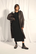 Robe Col Rond Lina - 100% Cachemire 2 Fils - Noir - Femme