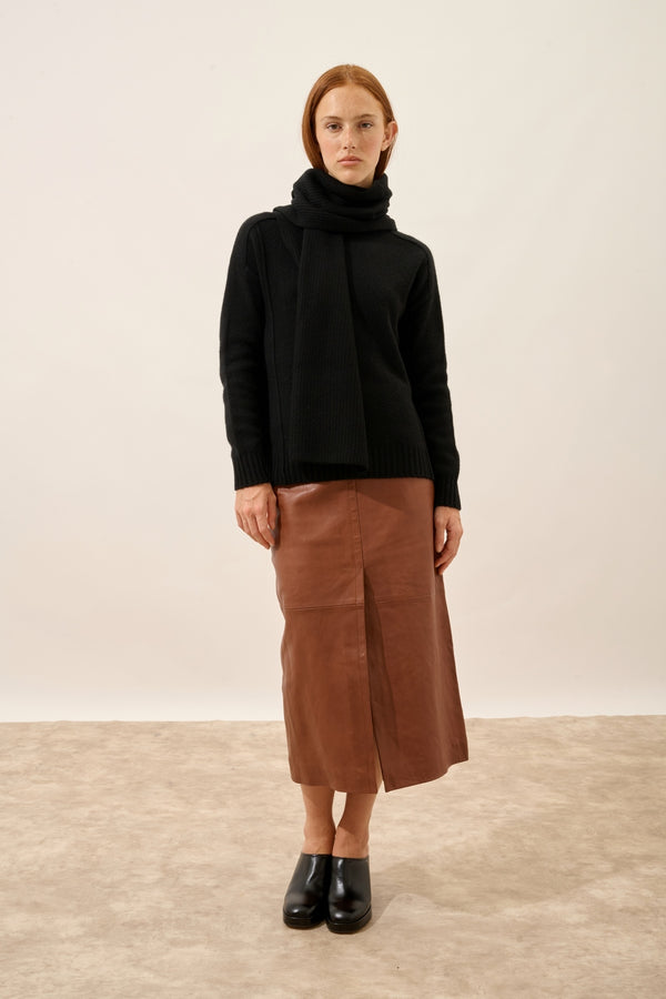 Lea 4-Ply Scarf - Black