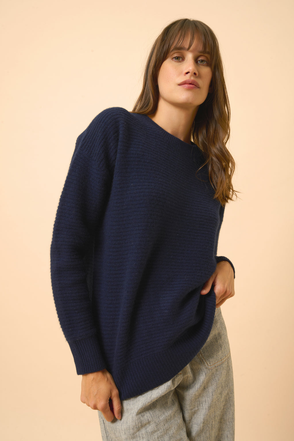 Jersey Cuello Redondo 4 Cabos - Louna - Marino