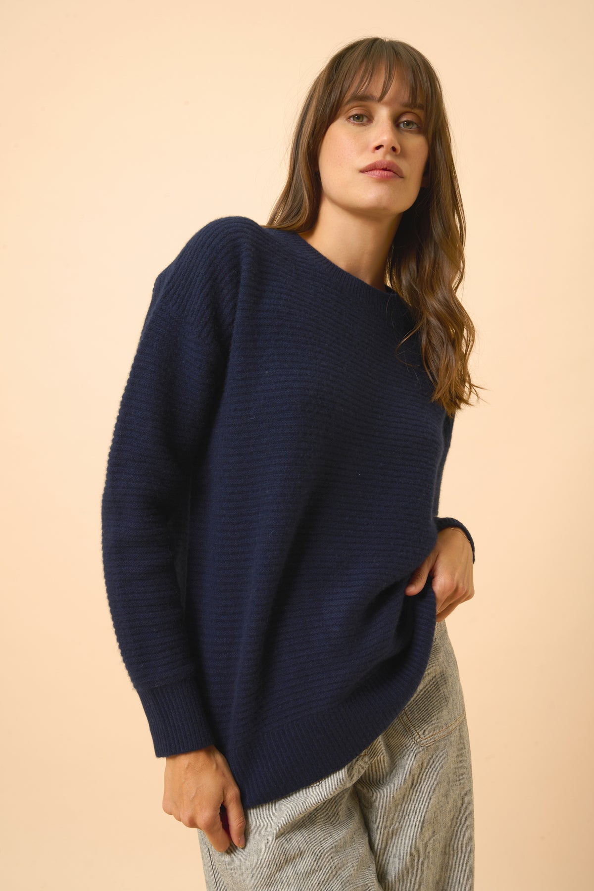 Jersey Cuello Redondo 4 Cabos - Louna - Marino