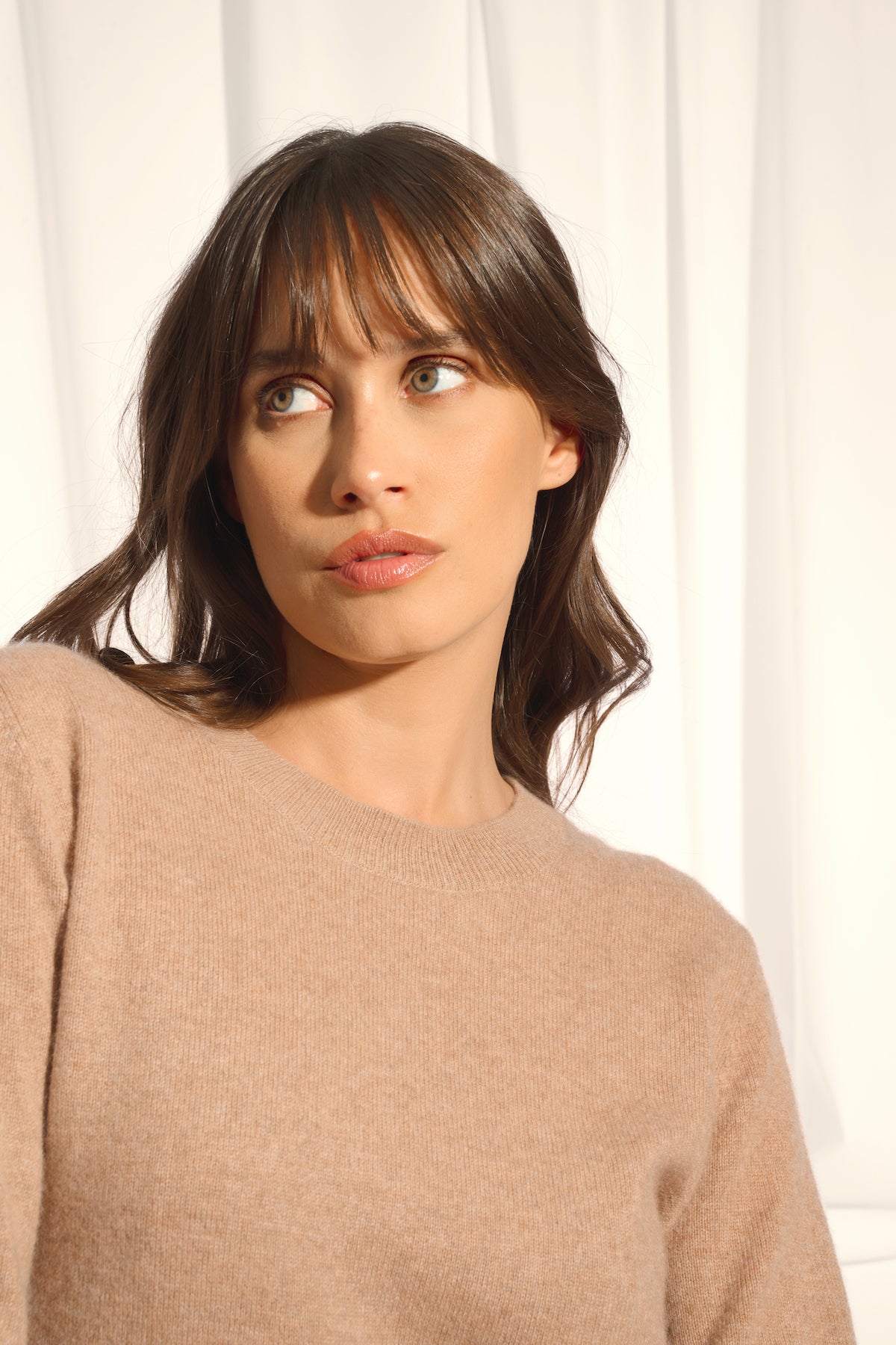 Robe Col Rond Lina - 100% Cachemire 2 Fils - Camel Chiné - Femme