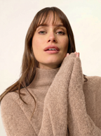 Pullover a collo alto - Alyssa - Cammello mélange