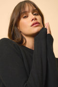 4-Ply Crew Neck Jumper - Lexini - Black
