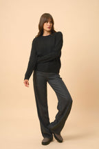 4-Ply Crew Neck Jumper - Lexini - Black