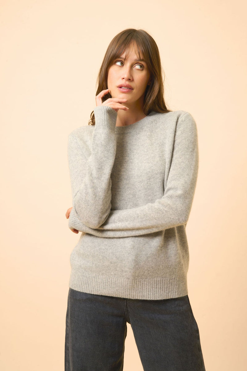 Pull Col Rond 4 Fils - Lexini - Nuage Chiné