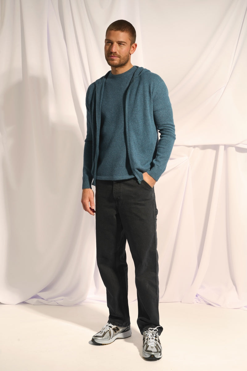 Chaqueta con Cremallera y Capucha - Elliot - Vert Canard Chiné