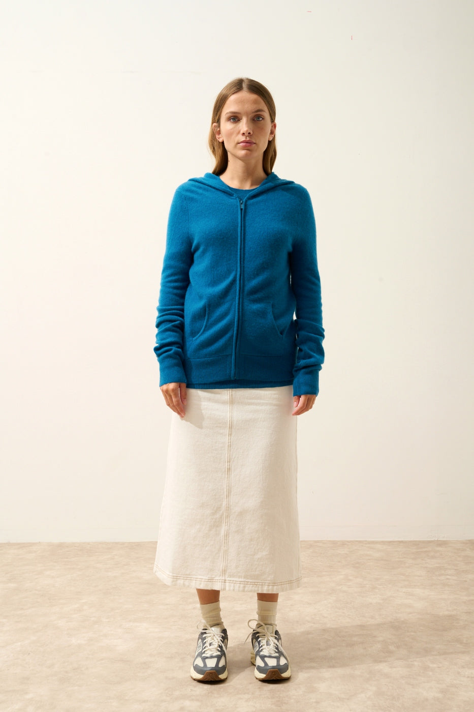 Gilet Zippé Capuche - Debbie - Paon