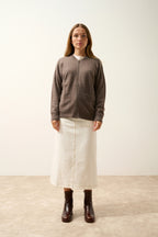 Gilet Zippé Col Mao - Ervie - Taupe Chiné