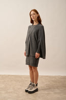 Cape Ouverte Col Rond - Alloa - Anthracite Chiné